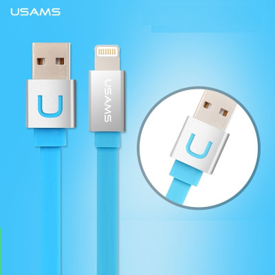Други USB кабели  USB кабел тип лента USAMS за Iphone 5/5s/5c/6/6plus/iPod touch 5/iPod nano 7 син